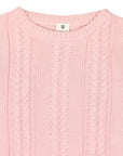 Classic Winter Cable Knit Sweater Pink
