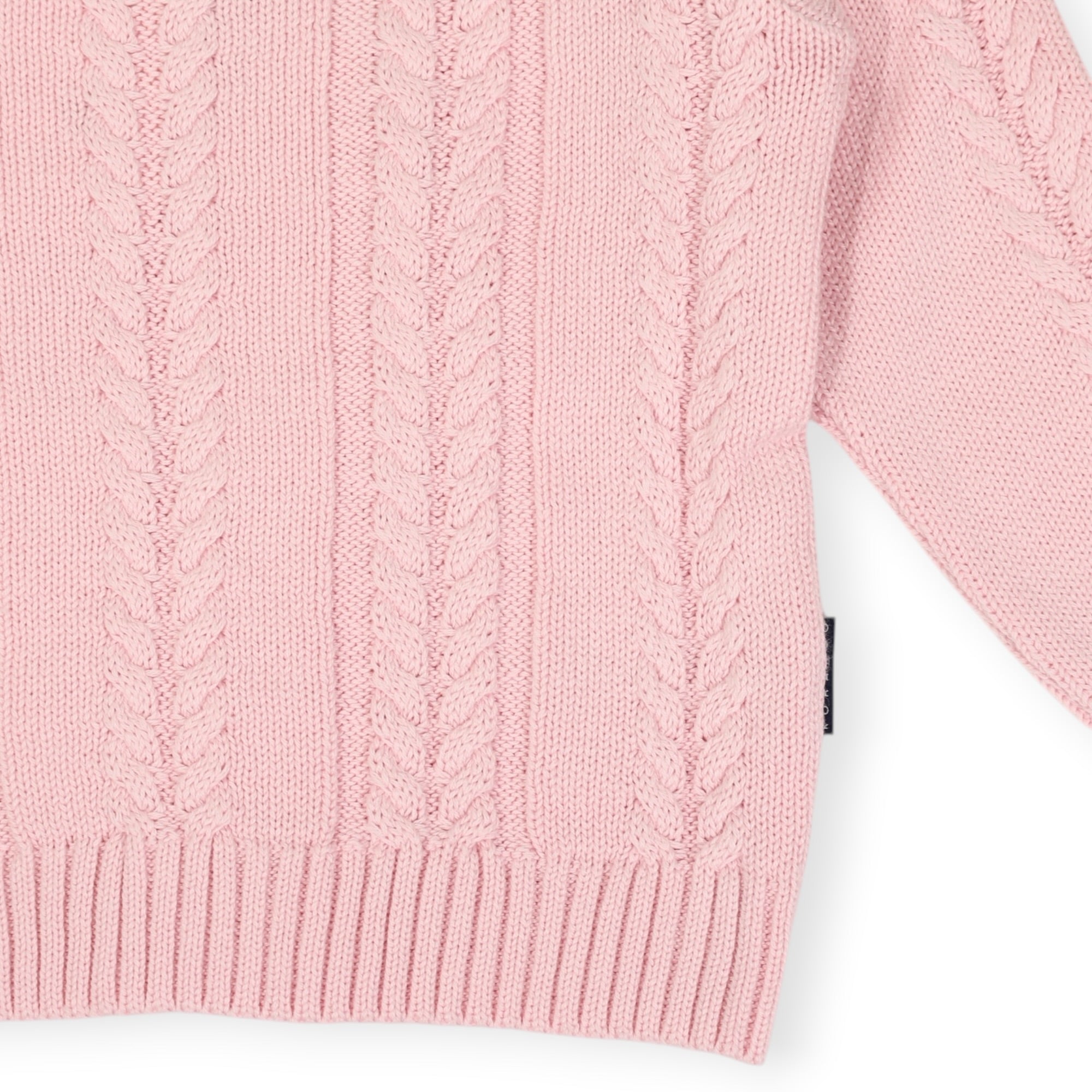 Classic Winter Cable Knit Sweater Pink