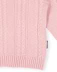 Classic Winter Cable Knit Sweater Pink