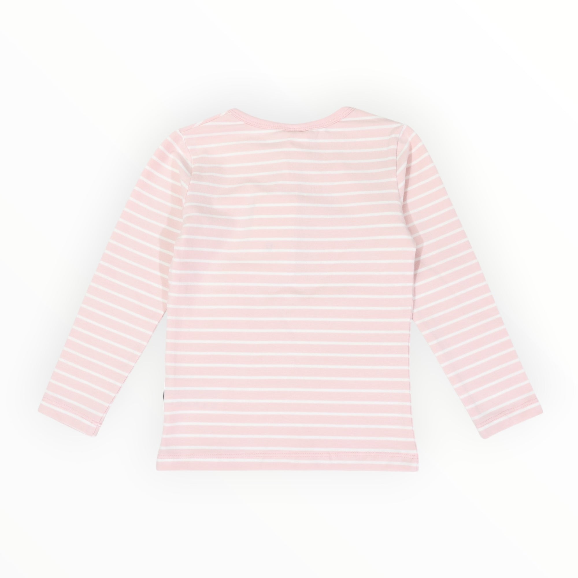 Cotton Henley Top Pink Stripe