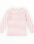 Cotton Henley Top Pink Stripe