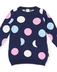 Polkadot Knitted Dress Navy
