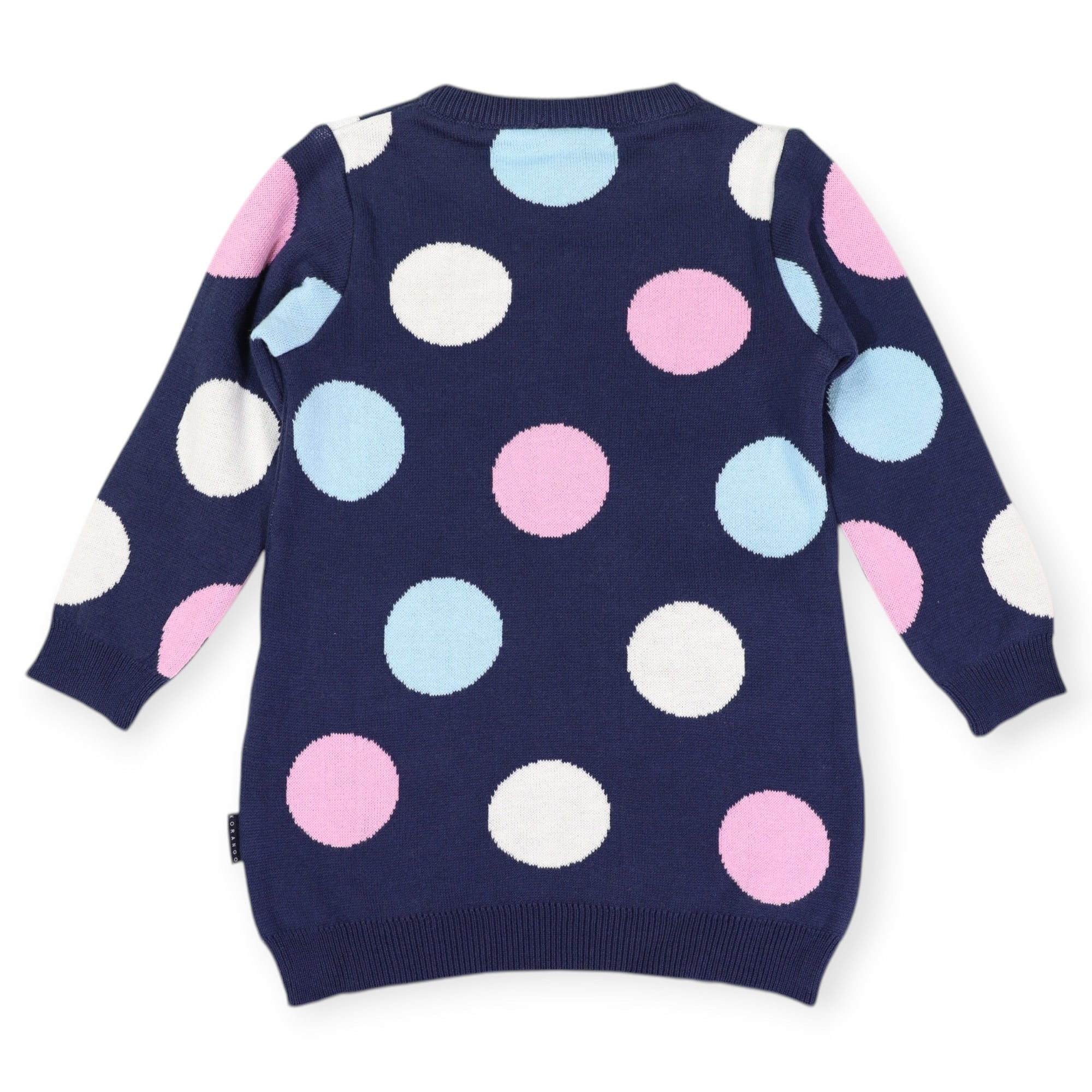 Polkadot Knitted Dress Navy