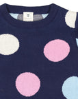 Polkadot Knitted Dress Navy