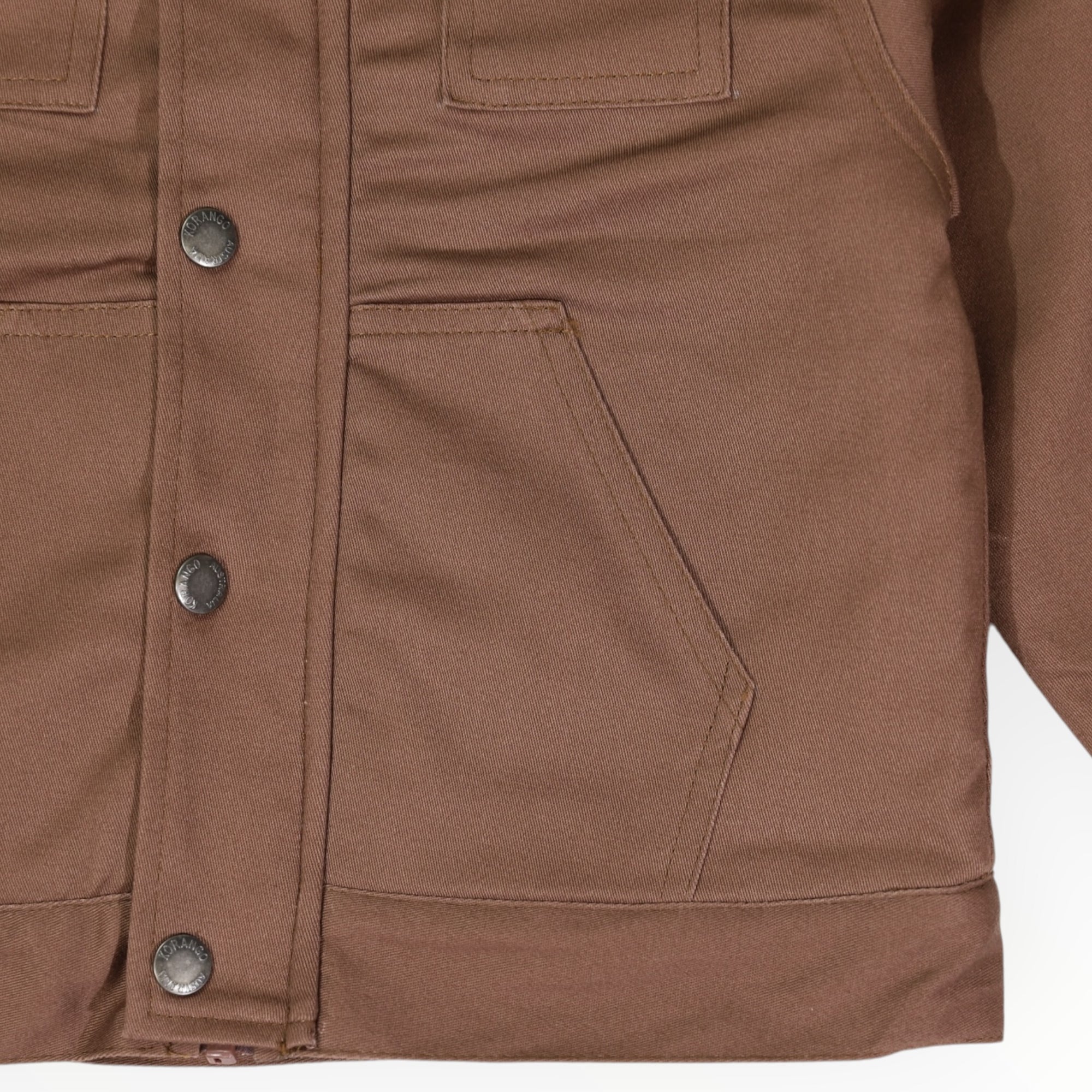 Plush Cotton Twill Jacket Brown