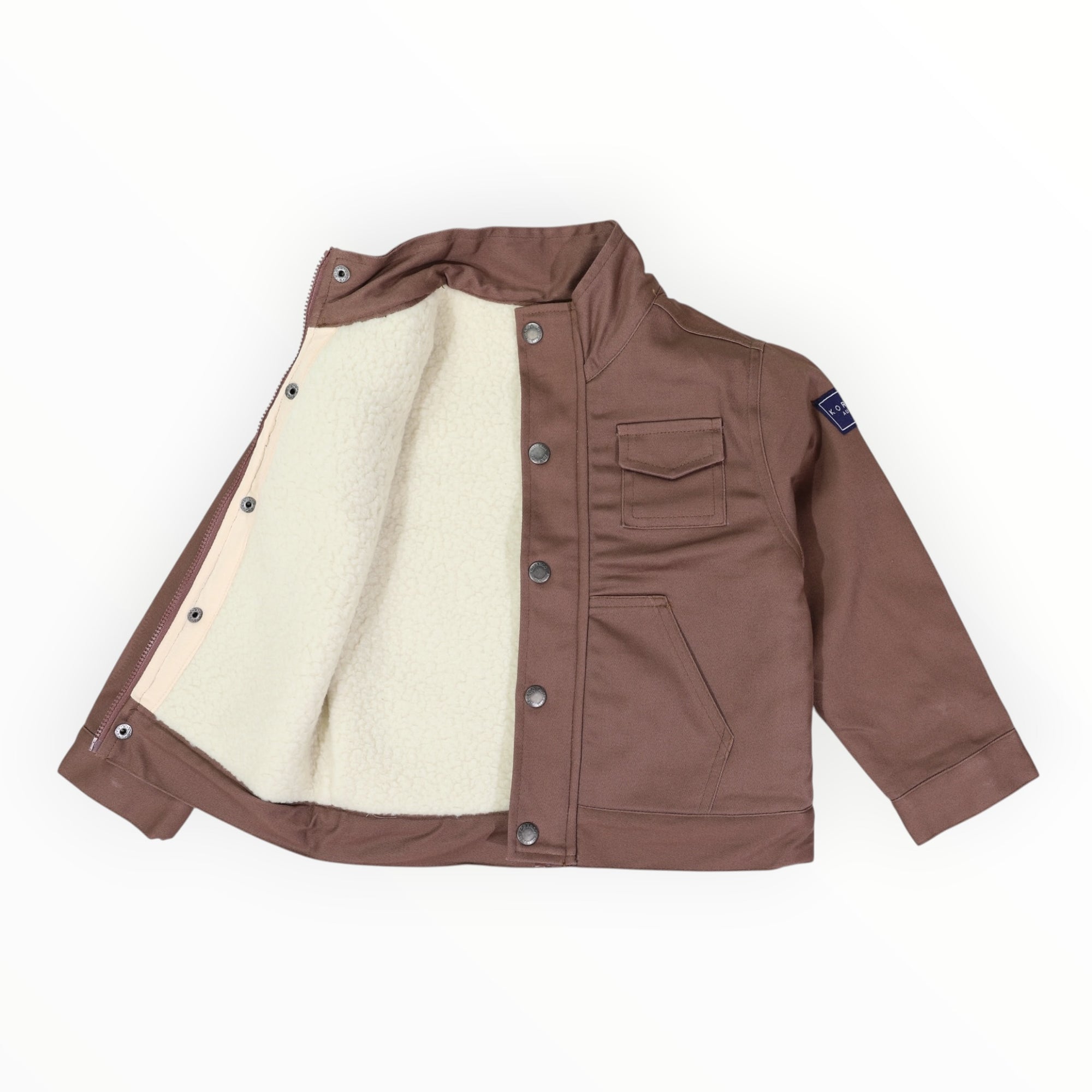 Plush Cotton Twill Jacket Brown
