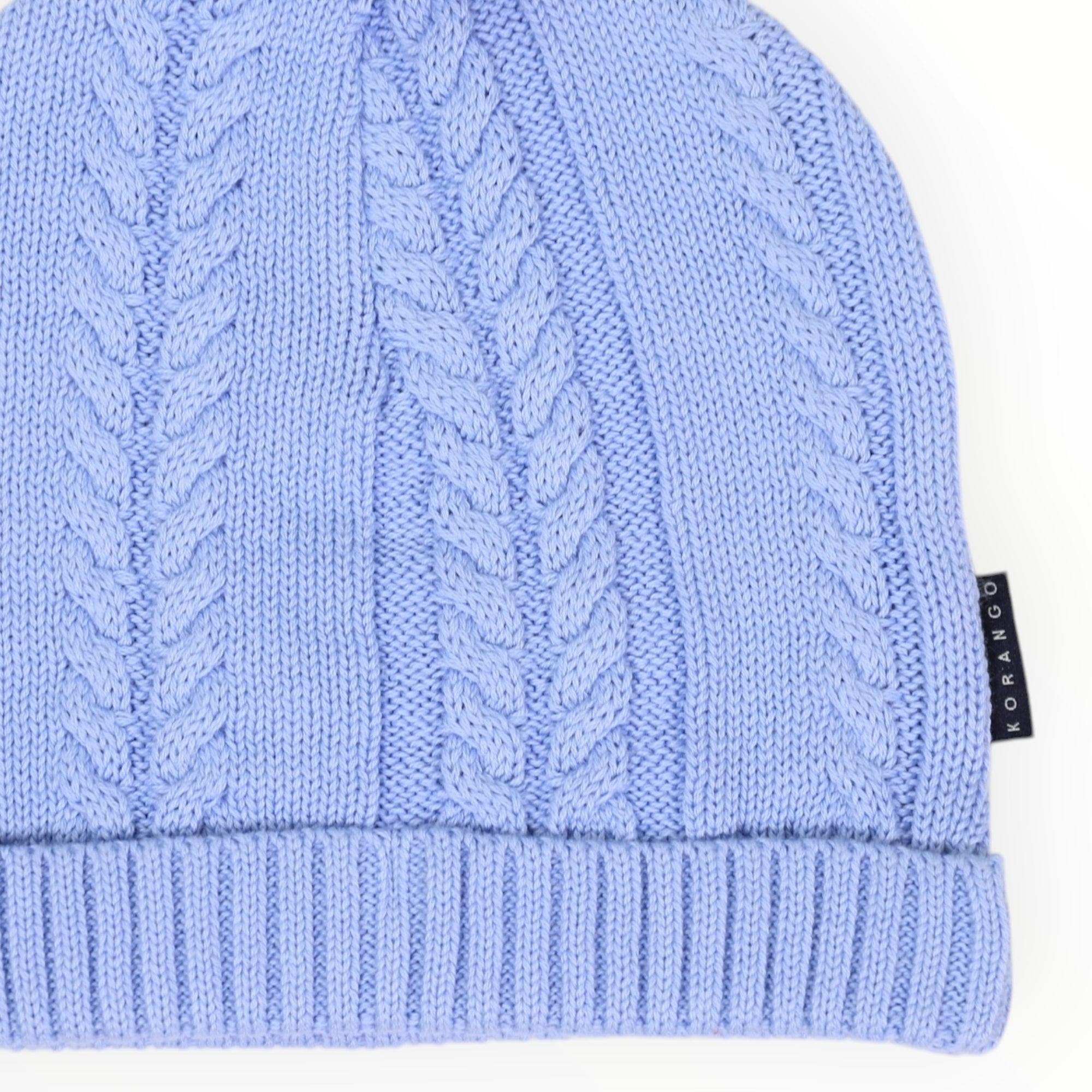 Soft Cable Knit Beanie Blue