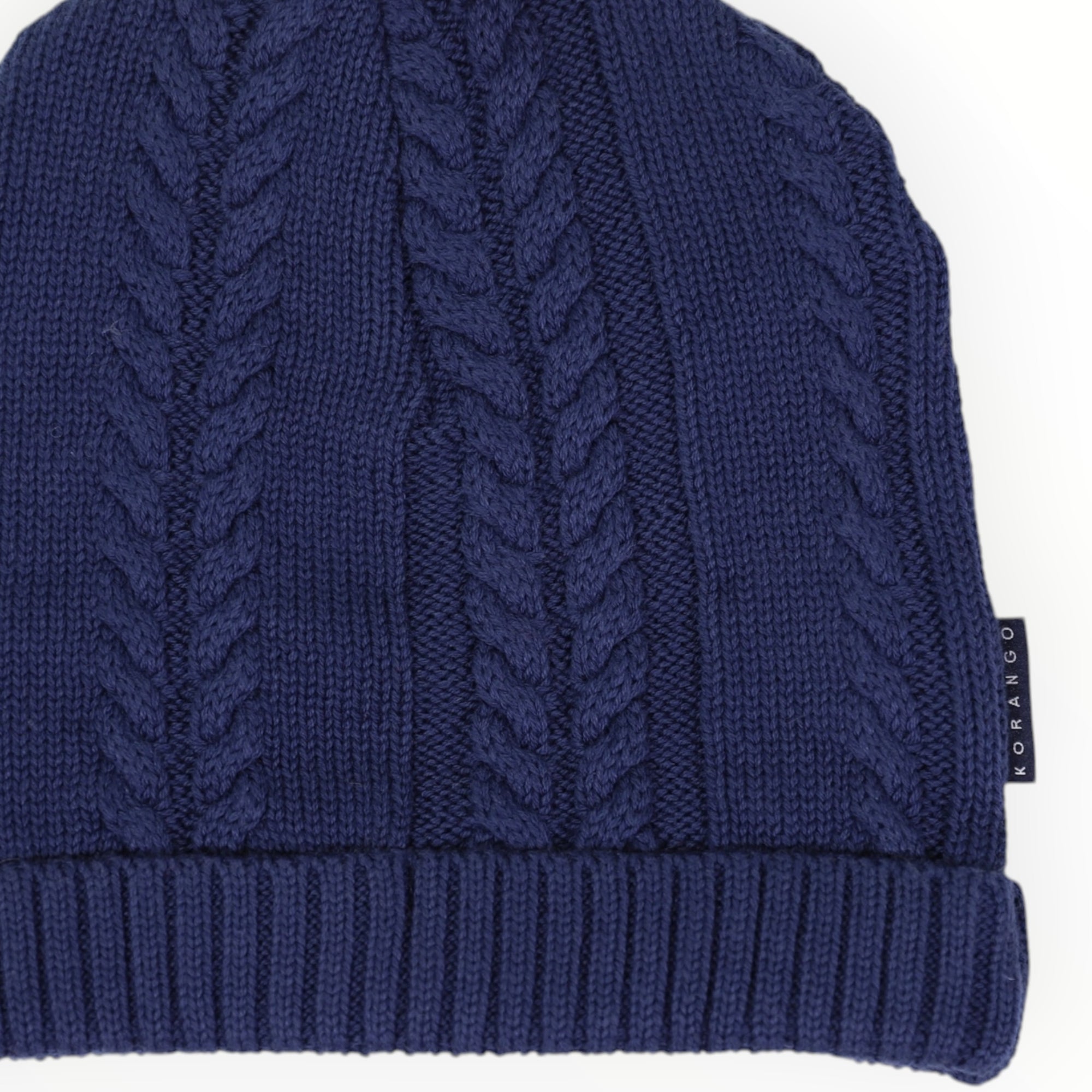 Soft Cable Knit Beanie Navy
