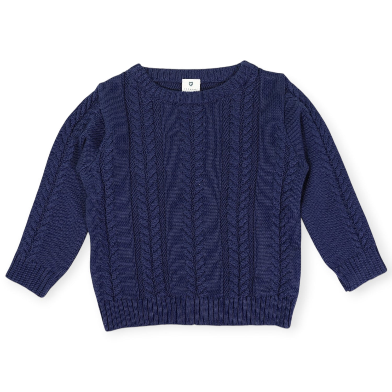 Soft Cable Knit Sweater Navy