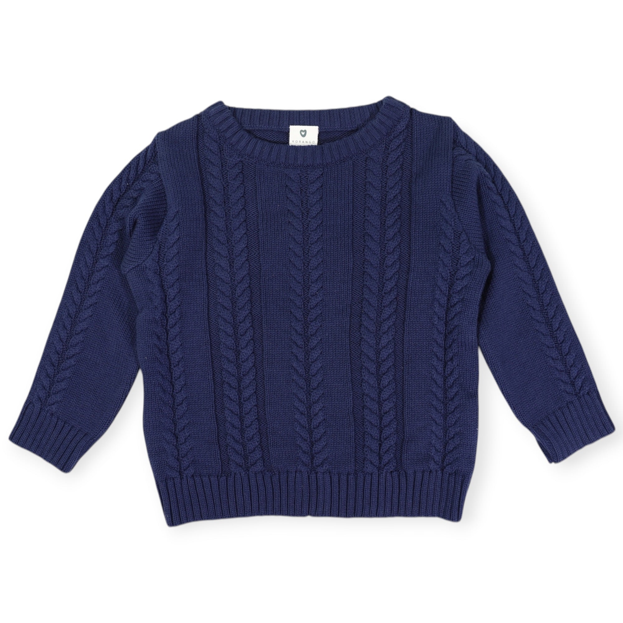 Soft Cable Knit Sweater Navy