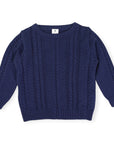 Soft Cable Knit Sweater Navy