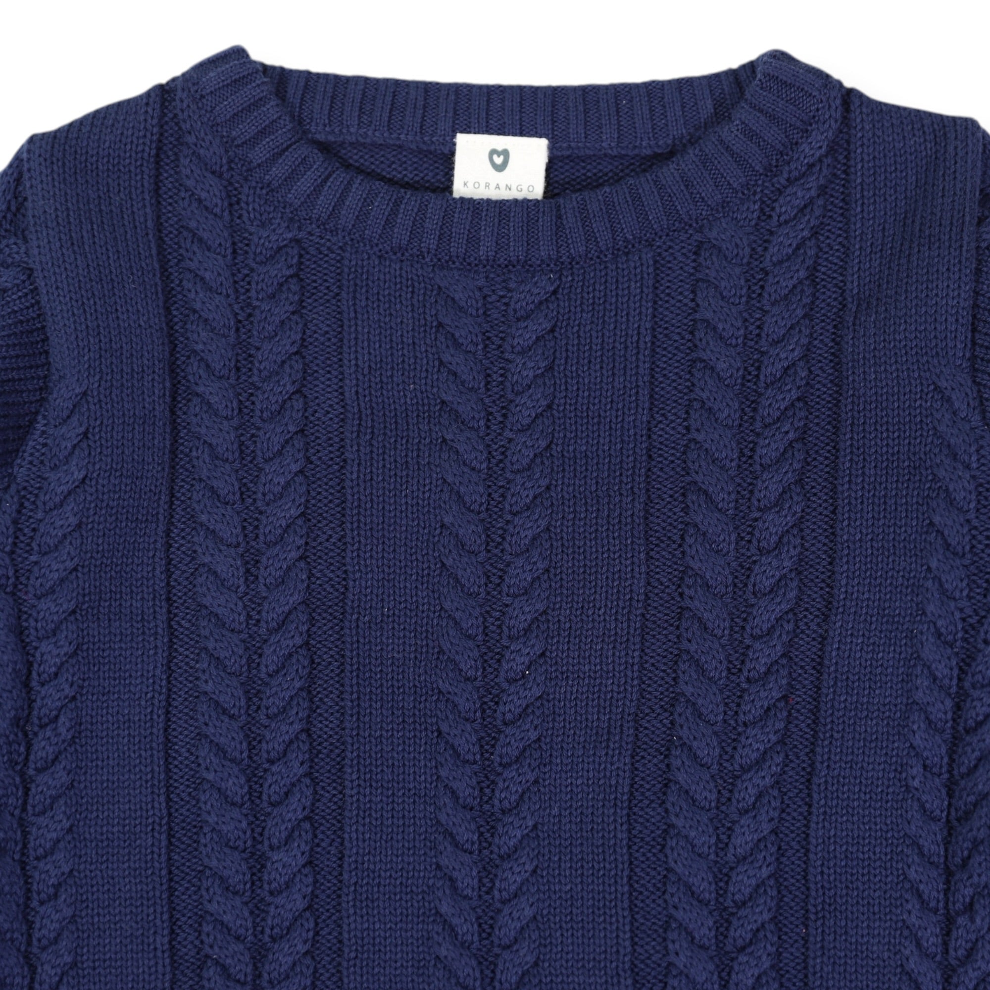 Soft Cable Knit Sweater Navy