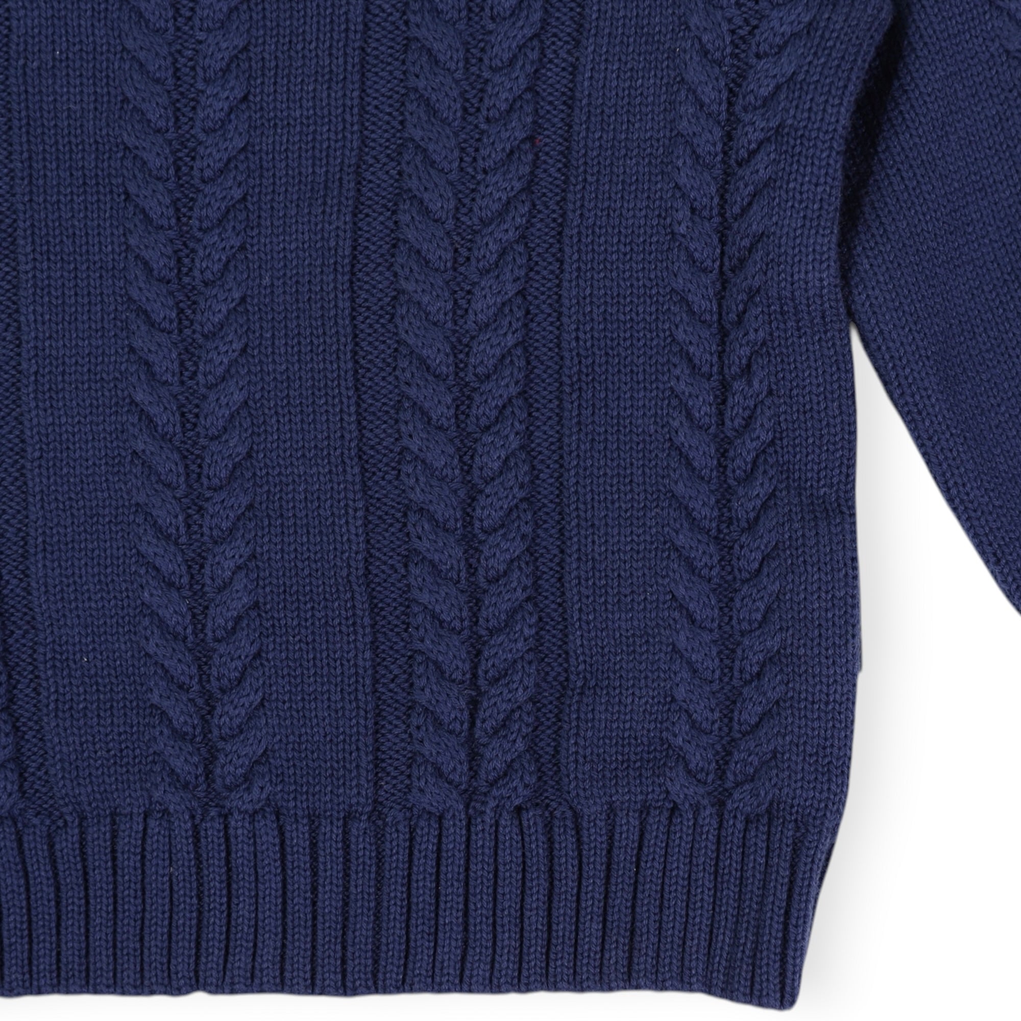 Soft Cable Knit Sweater Navy