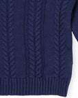 Soft Cable Knit Sweater Navy