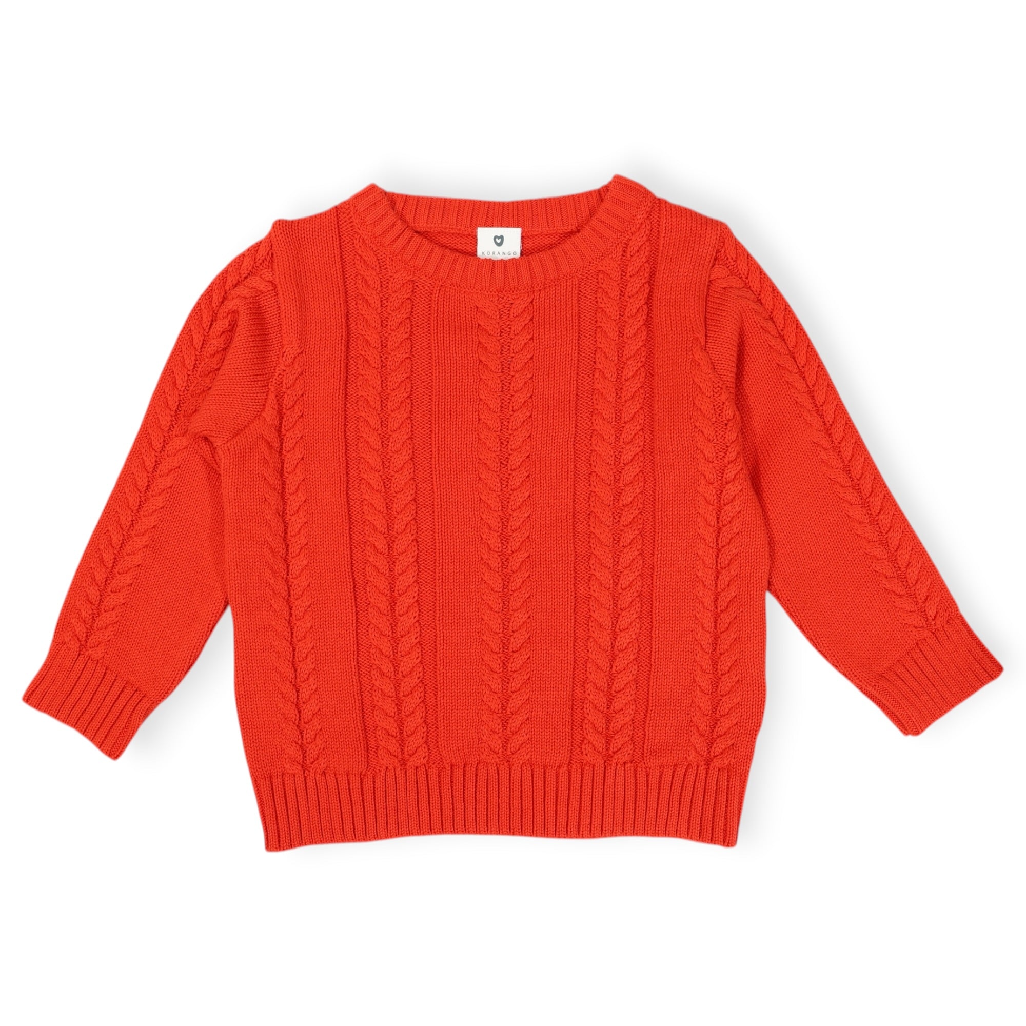Soft Cable Knit Sweater Red