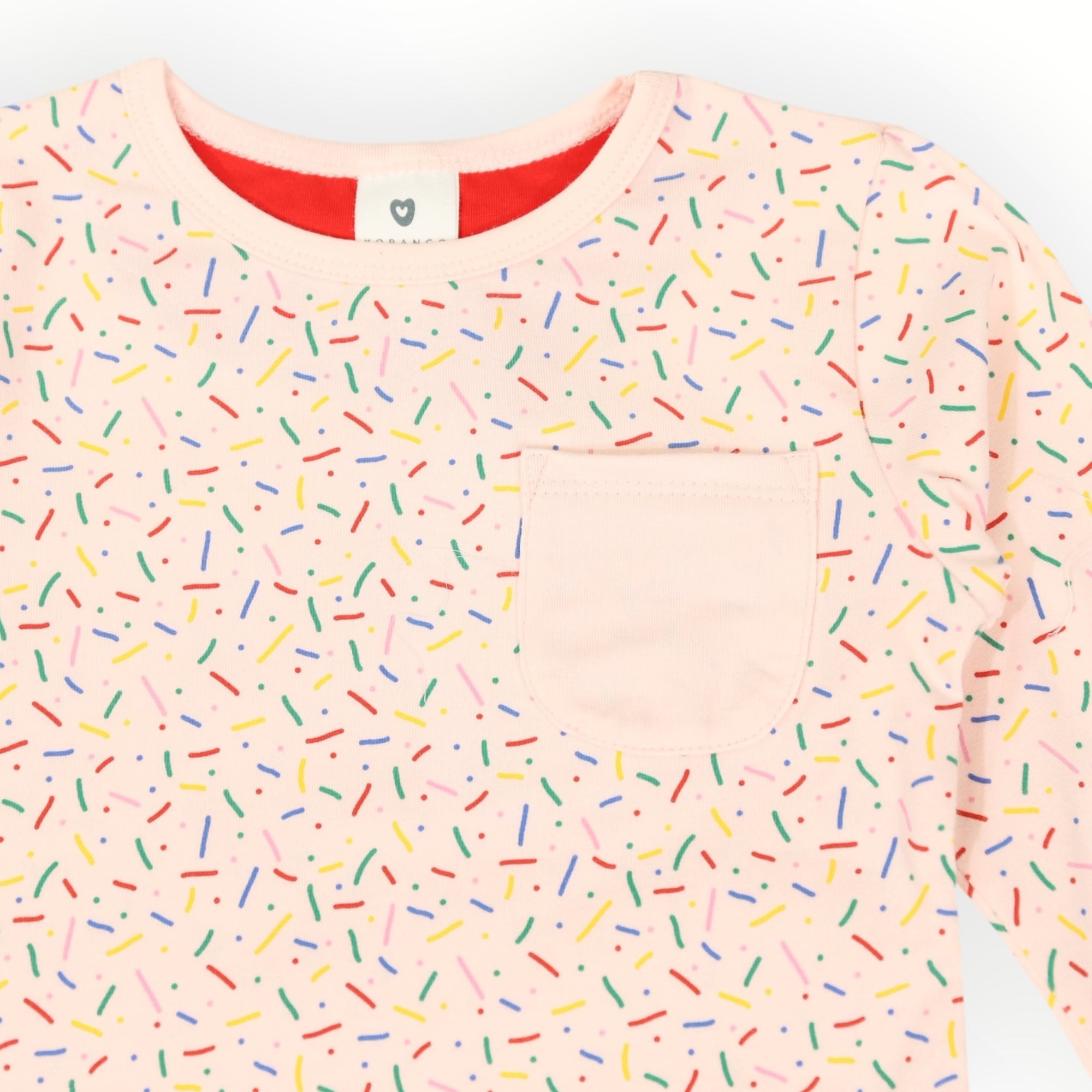 Sprinkles Tee with Pocket Pink