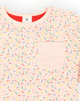 Sprinkles Tee with Pocket Pink