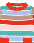 Soft Knit Striped Dress Brown Stripe