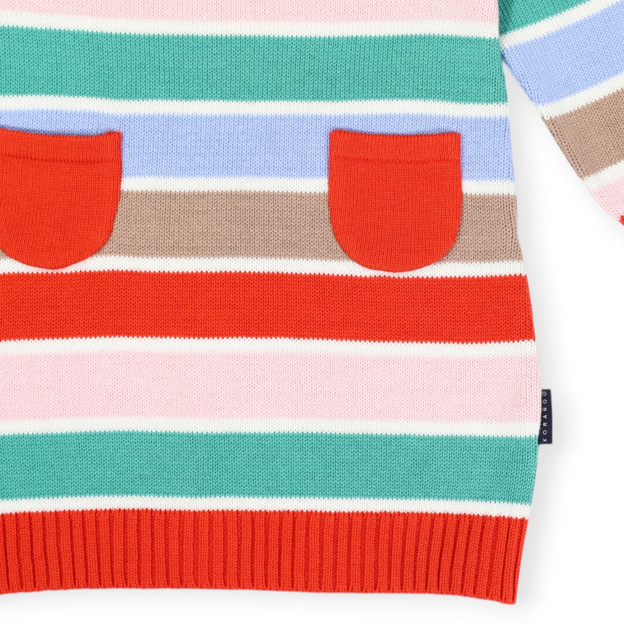 Soft Knit Striped Dress Brown Stripe