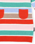 Soft Knit Striped Dress Brown Stripe