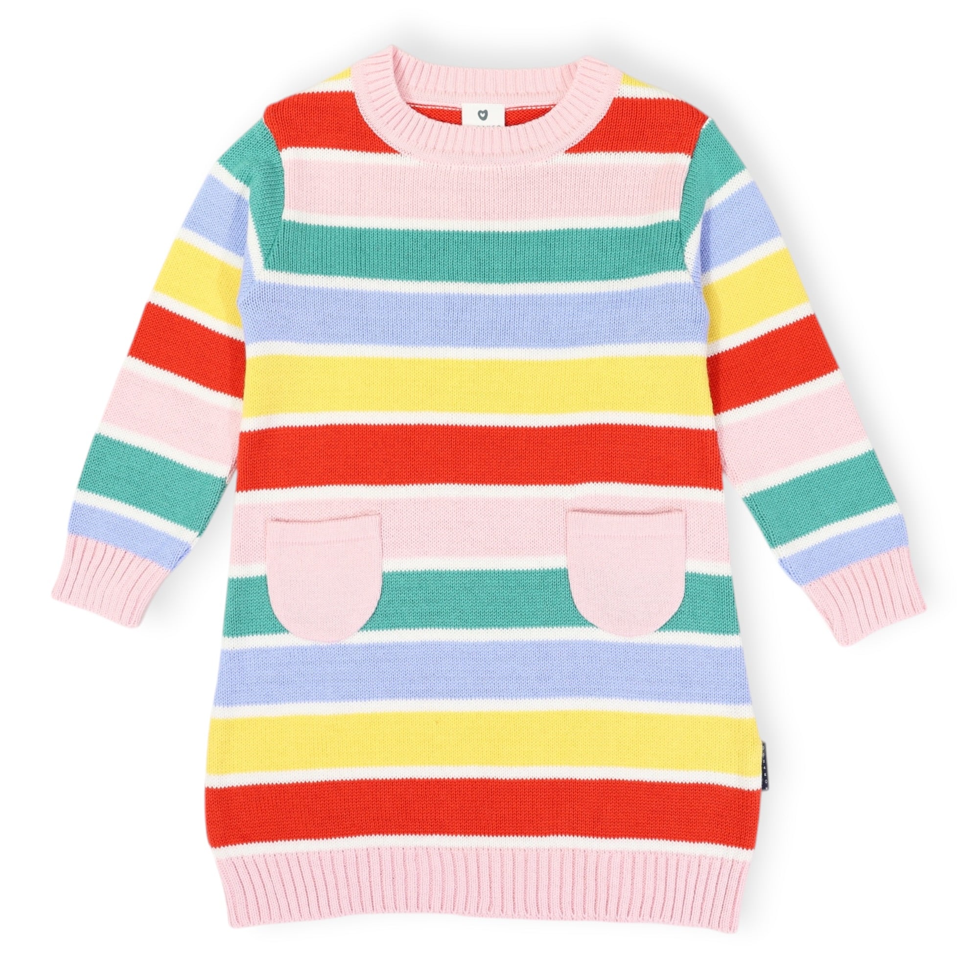Soft Knit Striped Dress Yellow Stripe