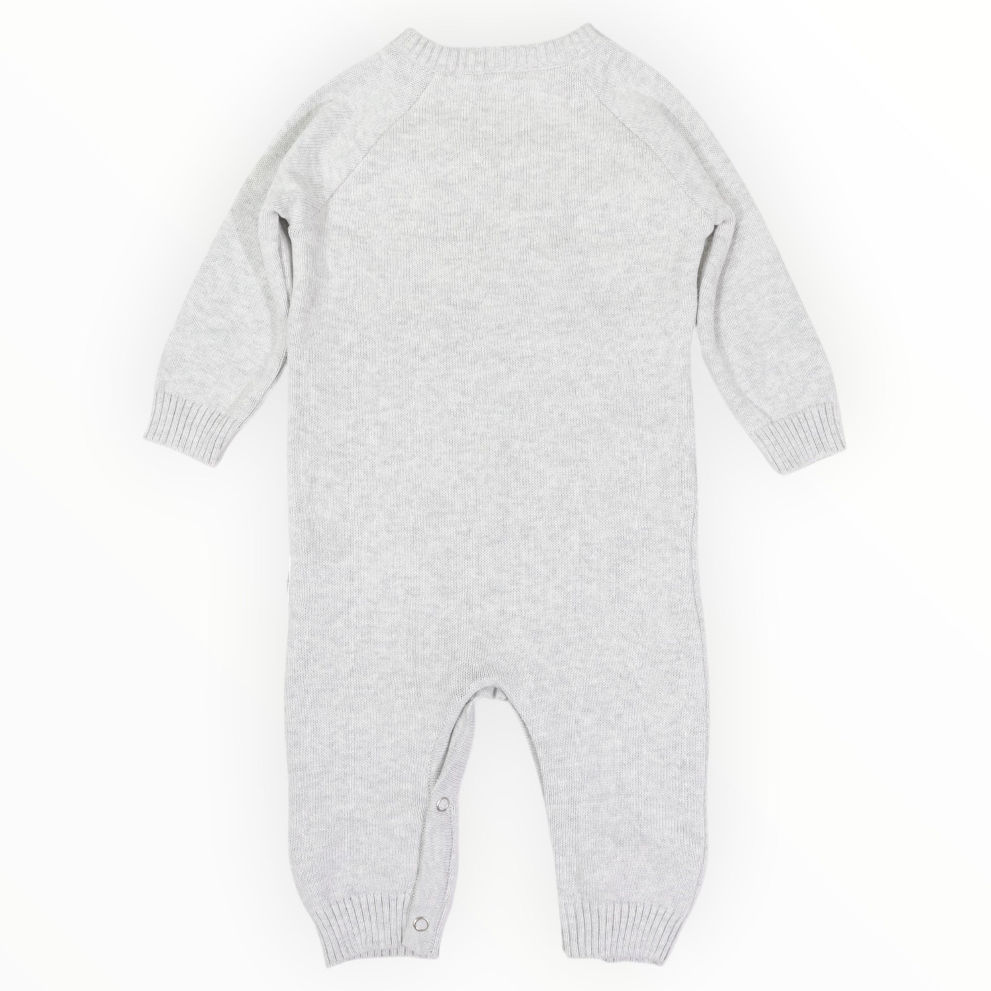 Tractor Knit Romper Grey Marle