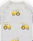 Tractor Knit Romper Grey Marle