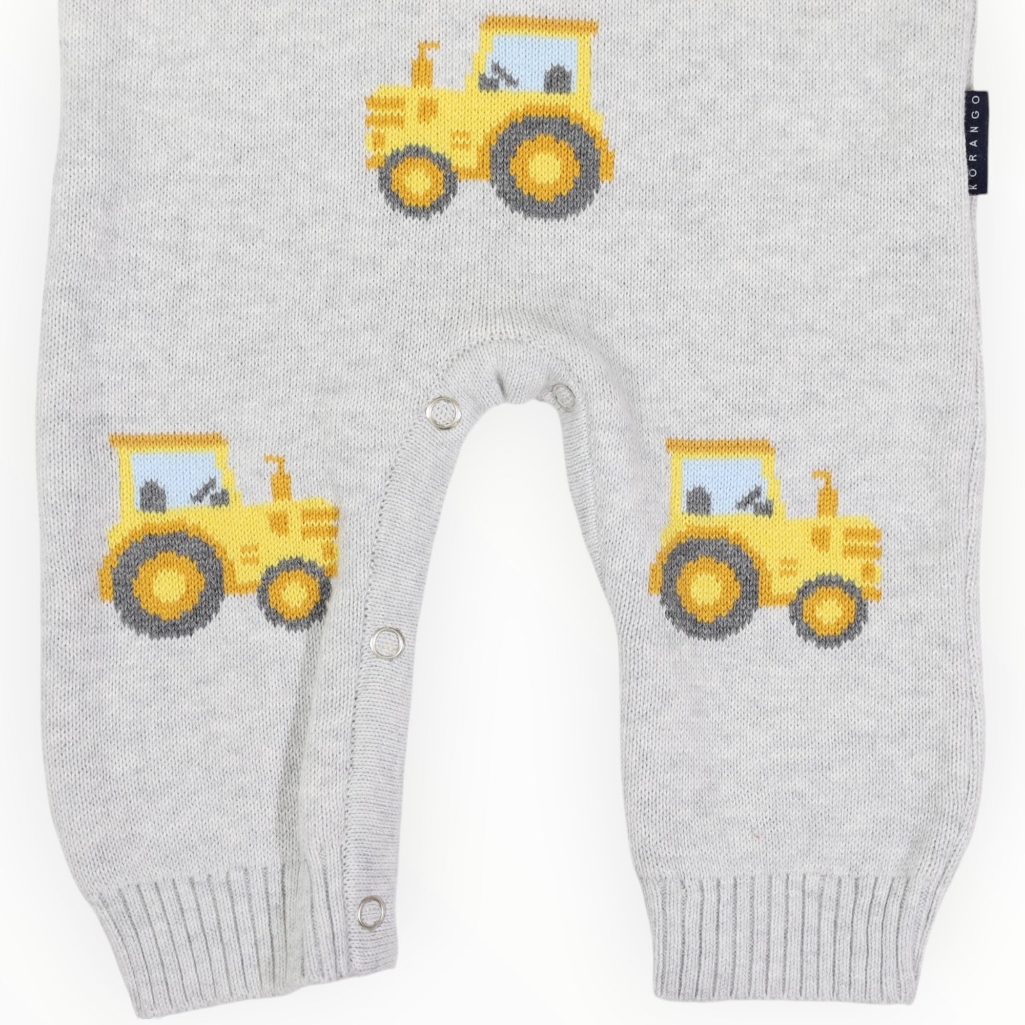 Tractor Knit Romper Grey Marle