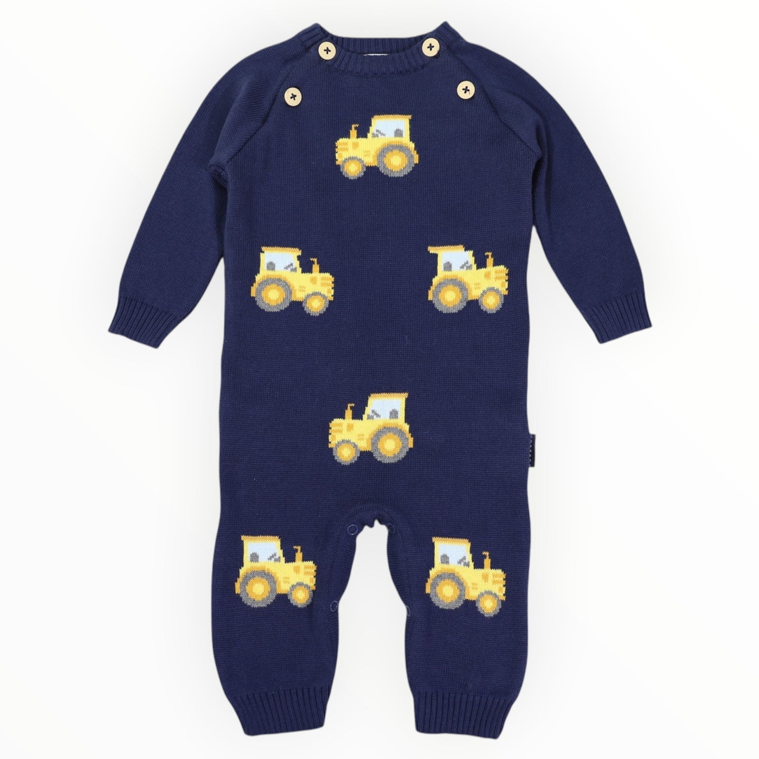 Tractor Knit Romper Navy