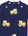 Tractor Knit Romper Navy