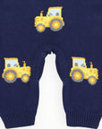 Tractor Knit Romper Navy
