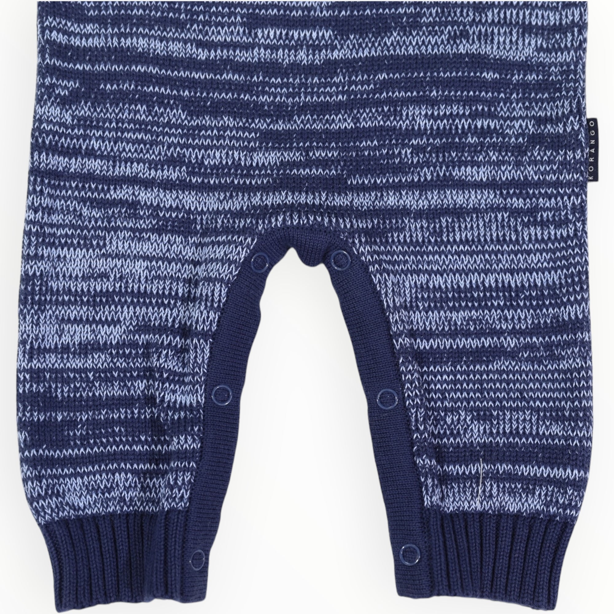 Bear Fleck Knit Romper Blue