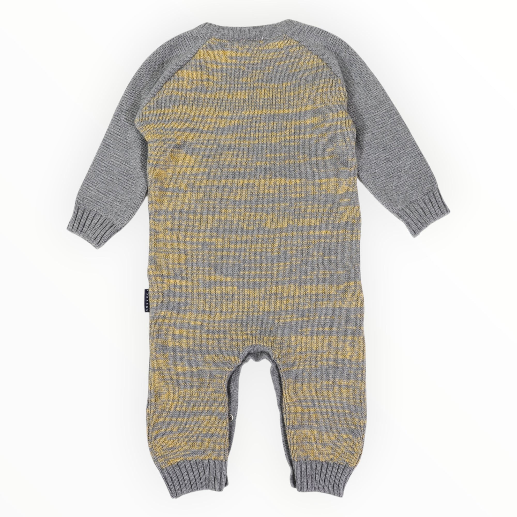 Bear Fleck Knit Romper Charcoal