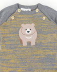 Bear Fleck Knit Romper Charcoal