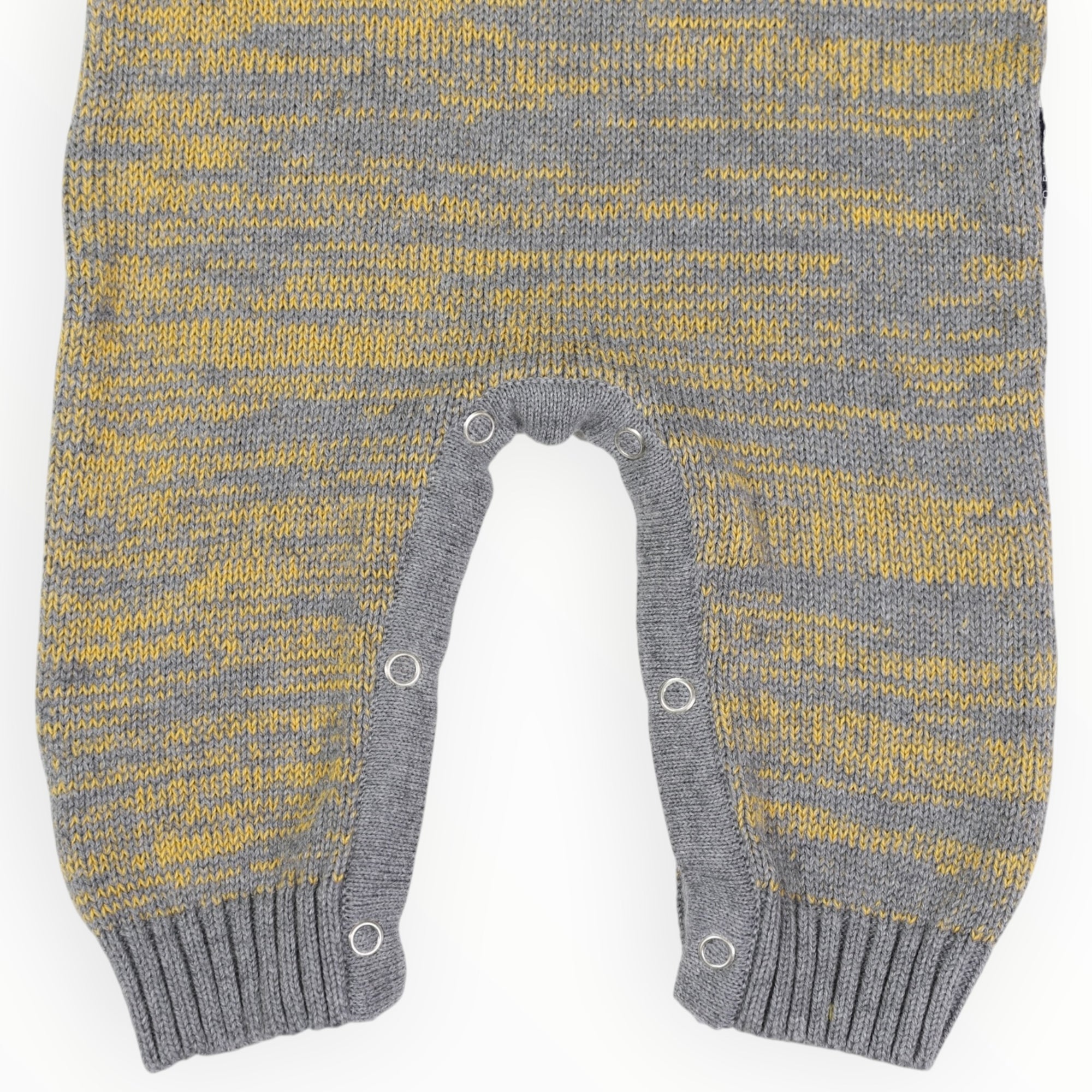 Bear Fleck Knit Romper Charcoal