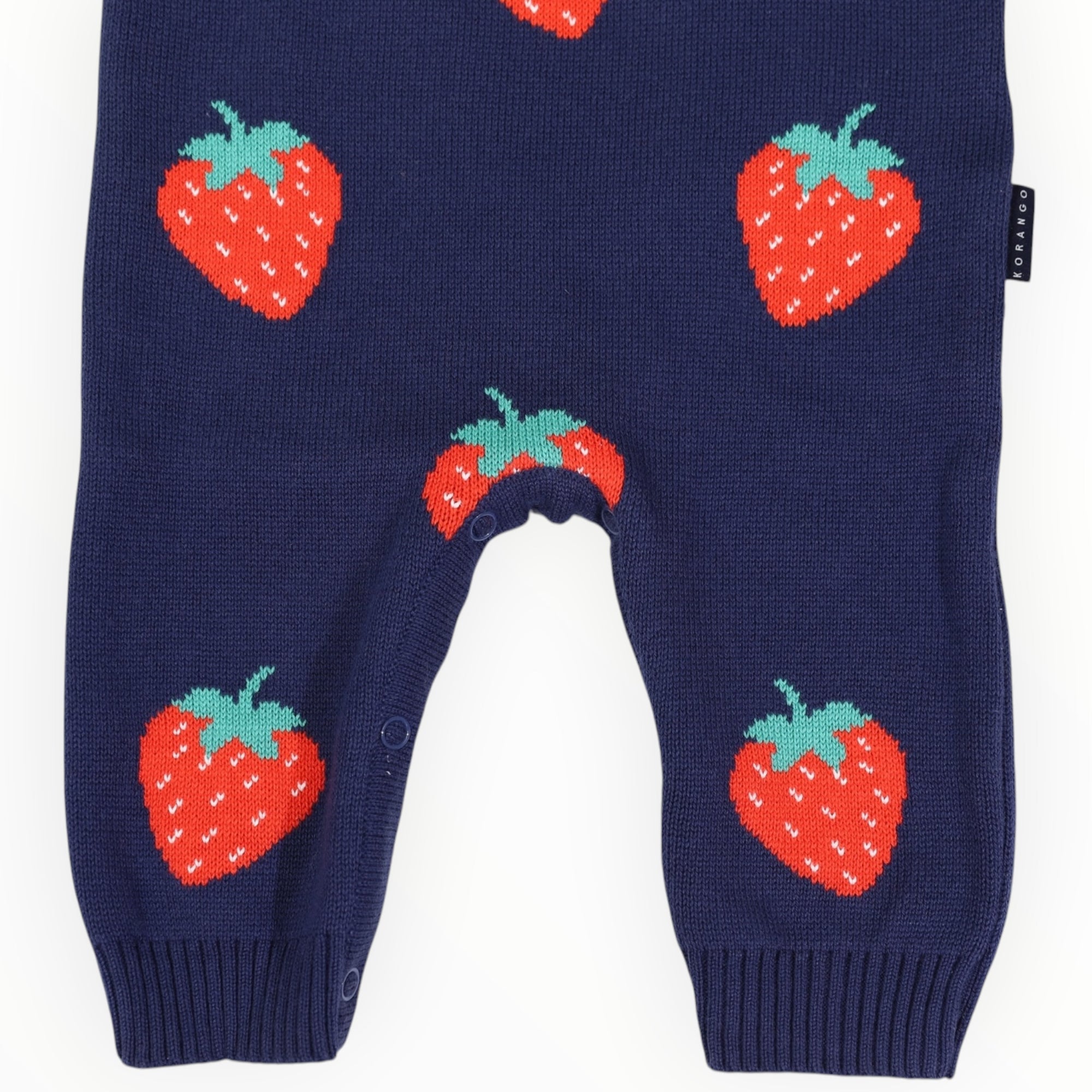Strawberry Knit Romper Navy
