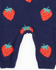 Strawberry Knit Romper Navy