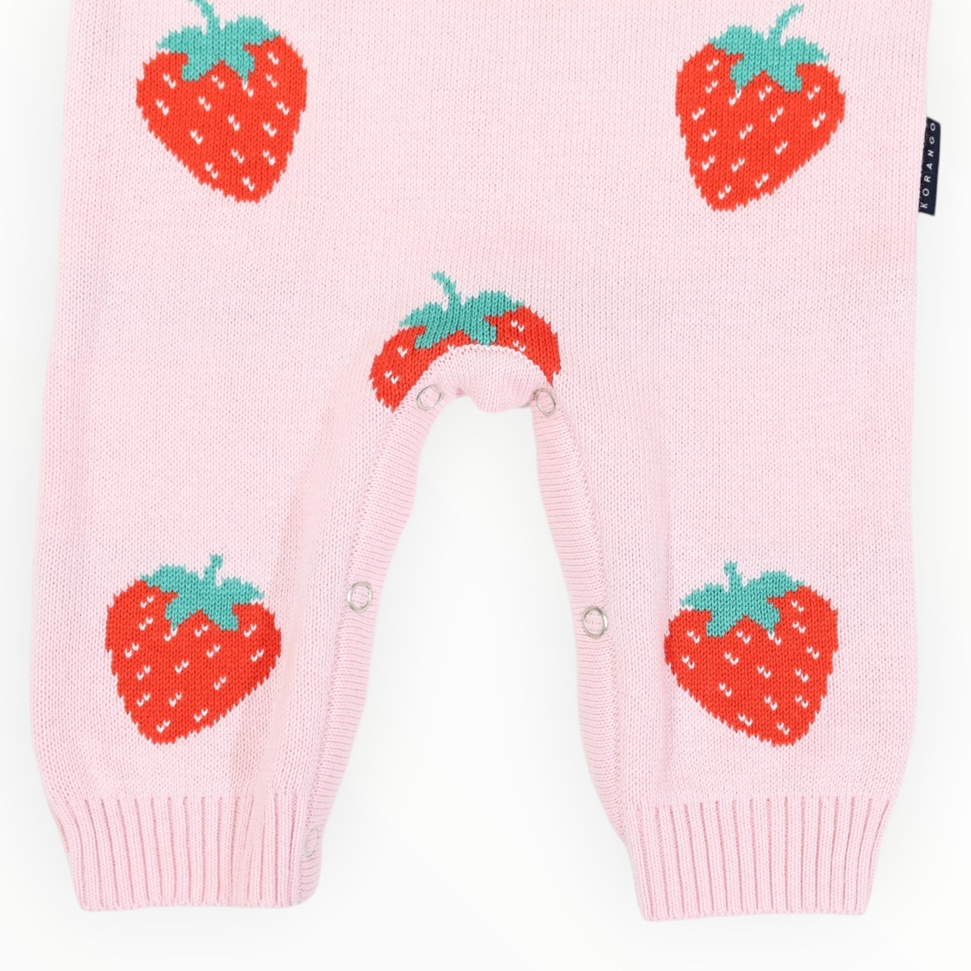 Strawberry Knit Romper Pink