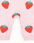 Strawberry Knit Romper Pink