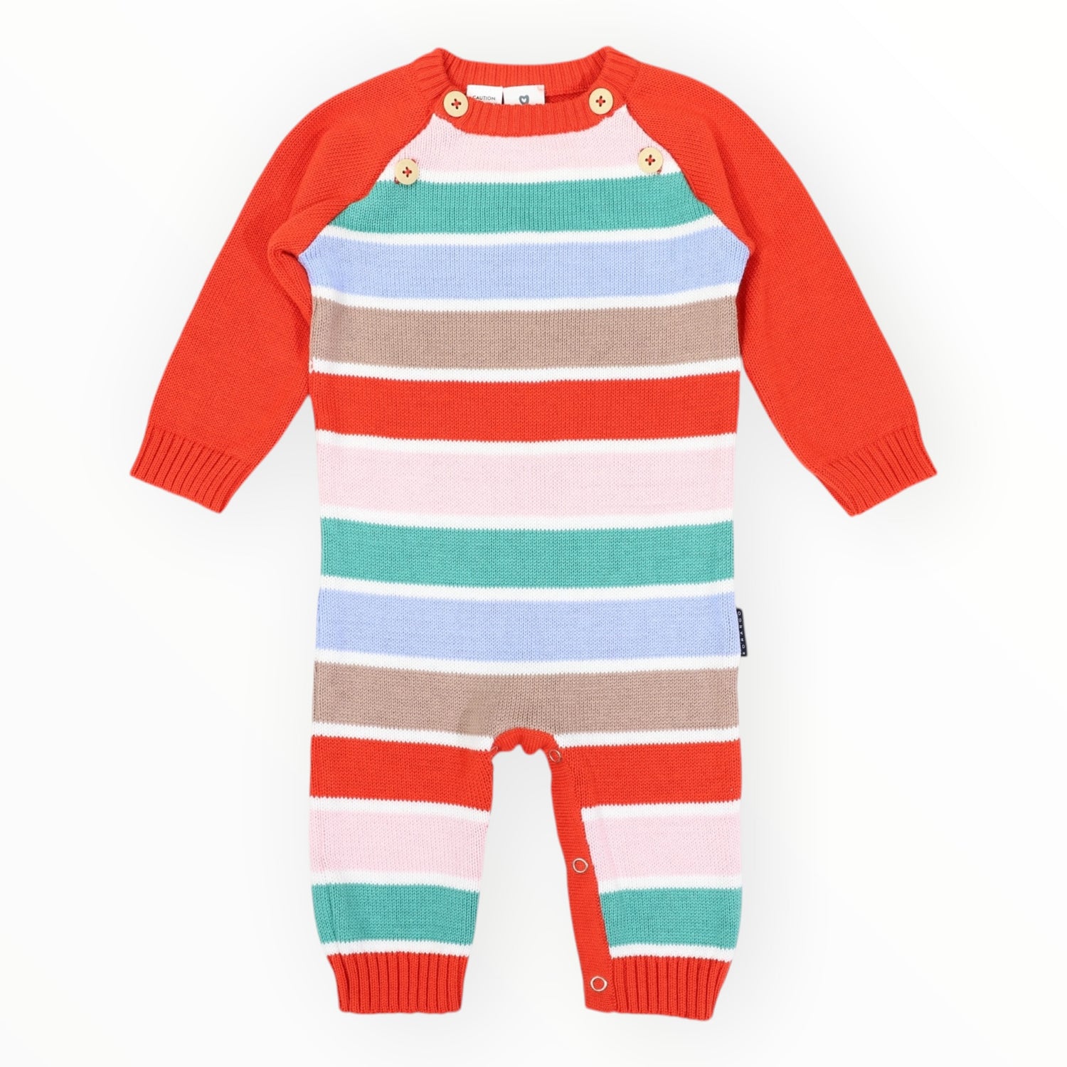 Striped Knit Romper Brown Stripe