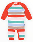 Striped Knit Romper Brown Stripe