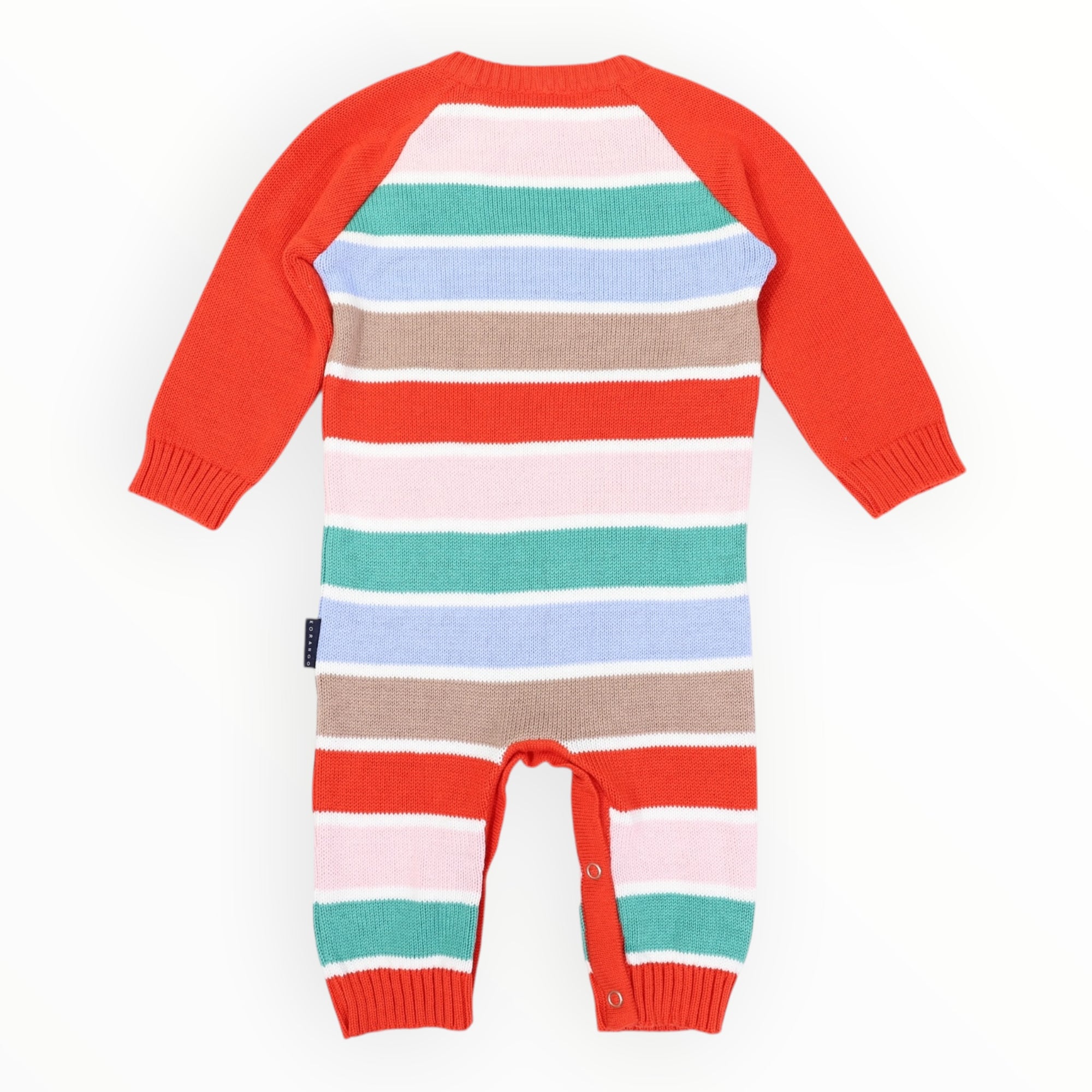 Striped Knit Romper Brown Stripe