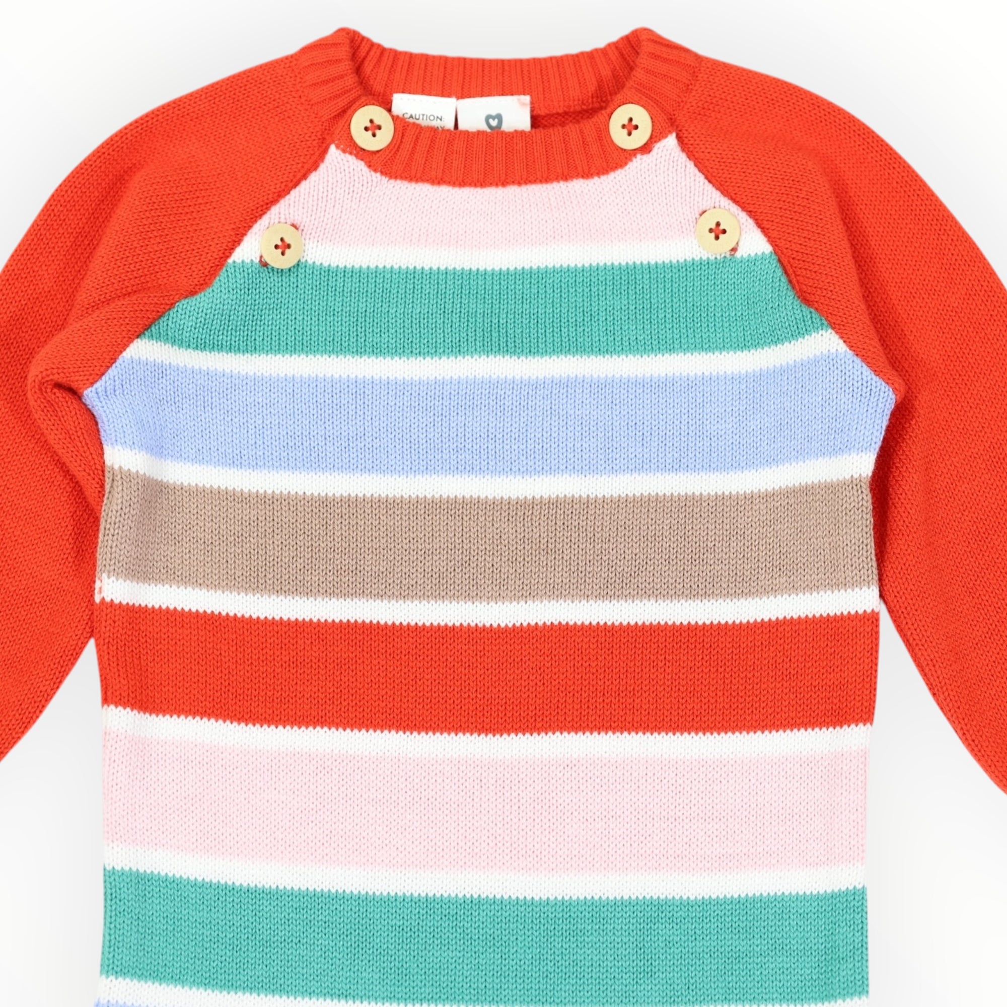 Striped Knit Romper Brown Stripe