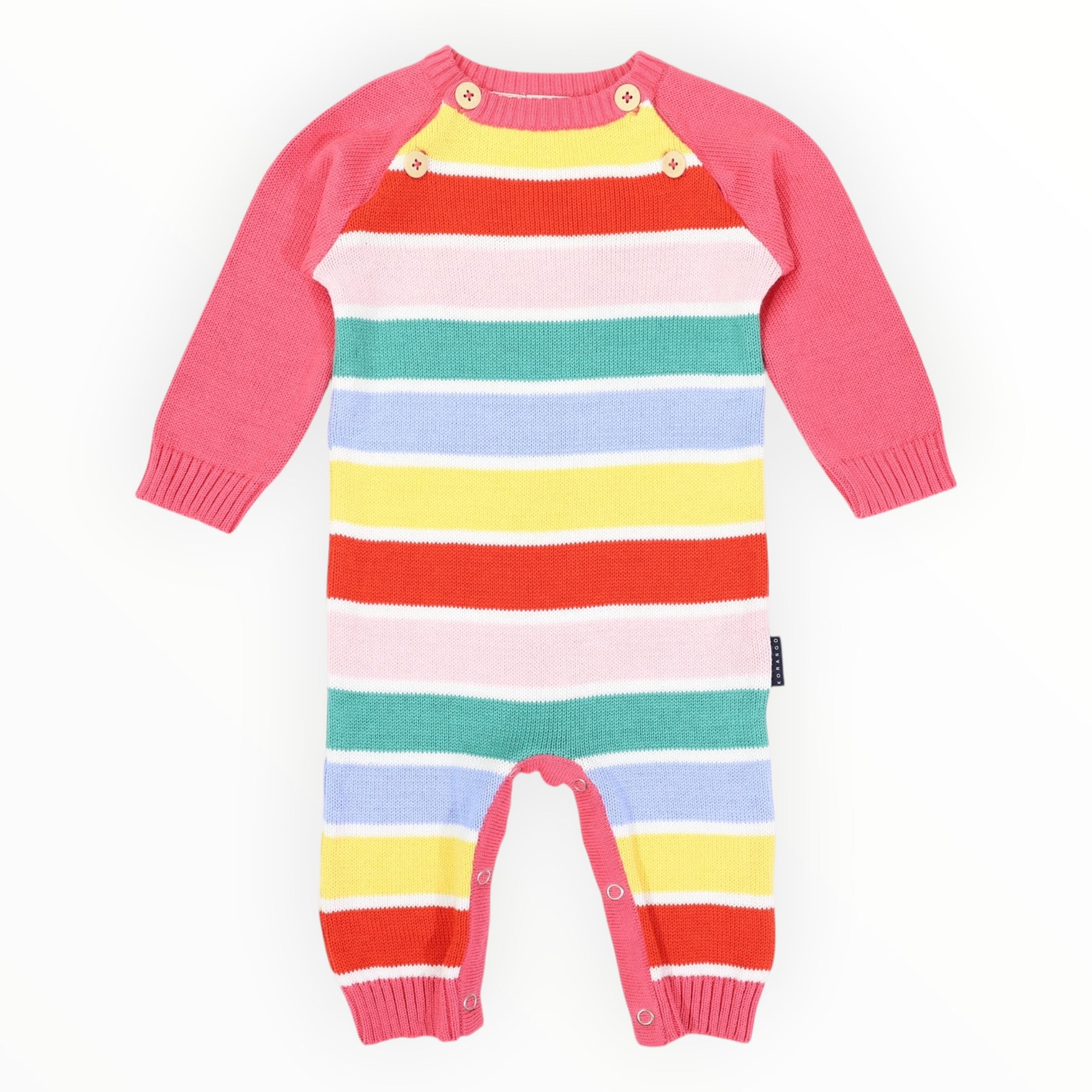 Striped Knit Romper Yellow Stripe