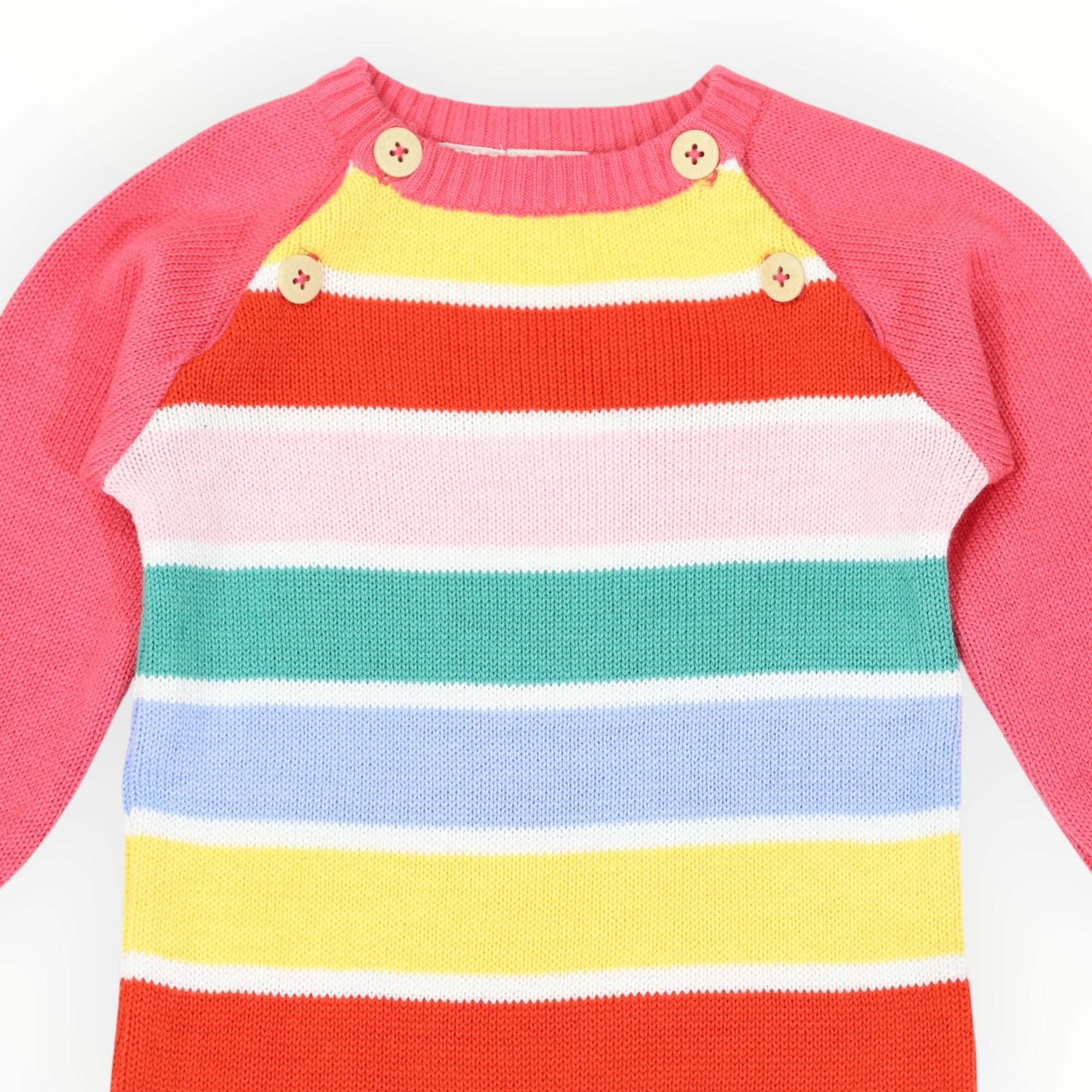 Striped Knit Romper Yellow Stripe