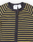 Striped Zip Cotton Romper Charcoal