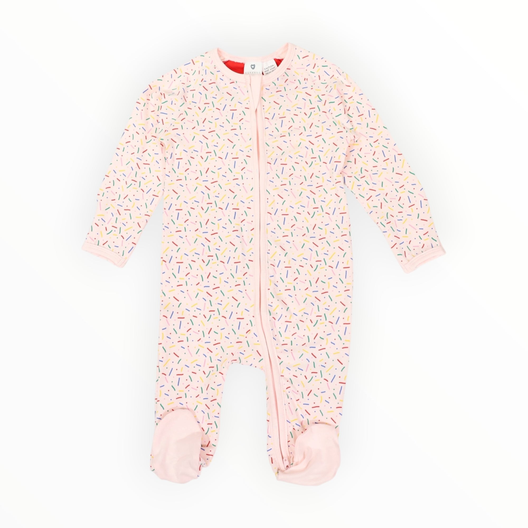 Sprinkles Zip Cotton Romper Pink