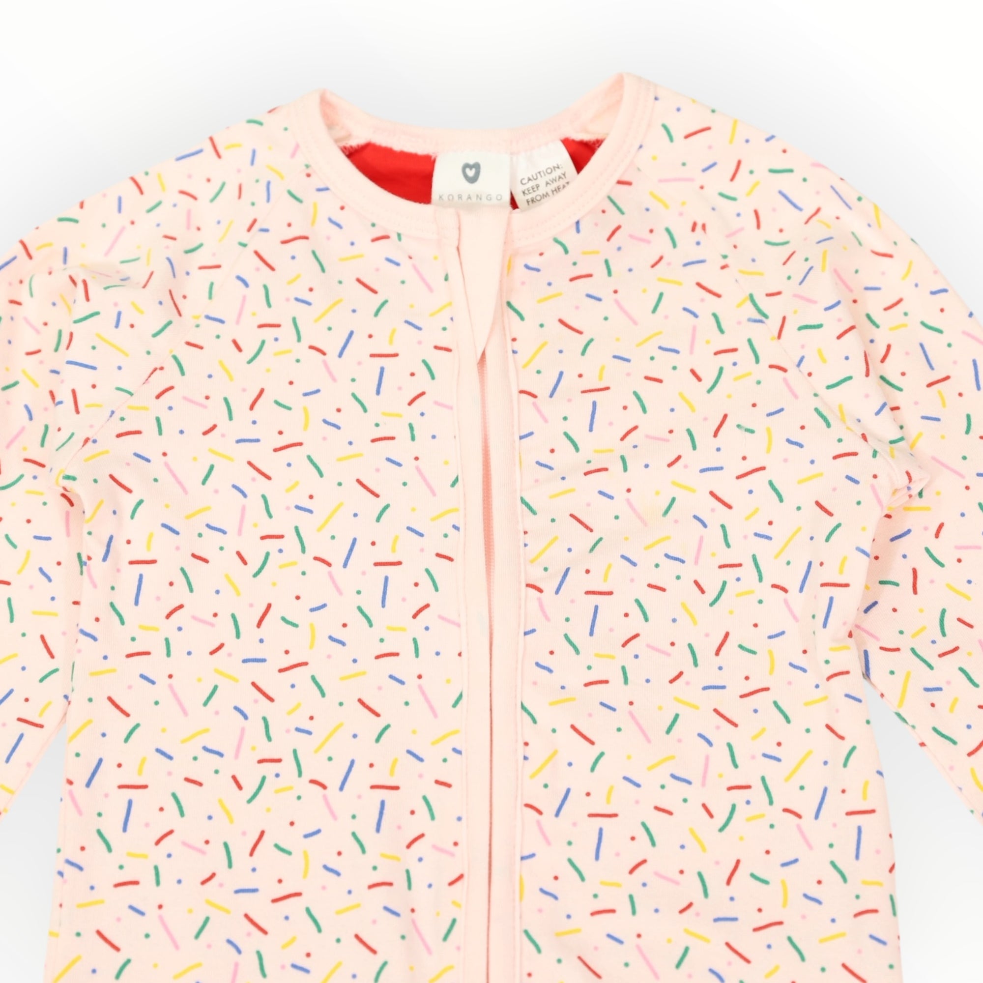 Sprinkles Zip Cotton Romper Pink
