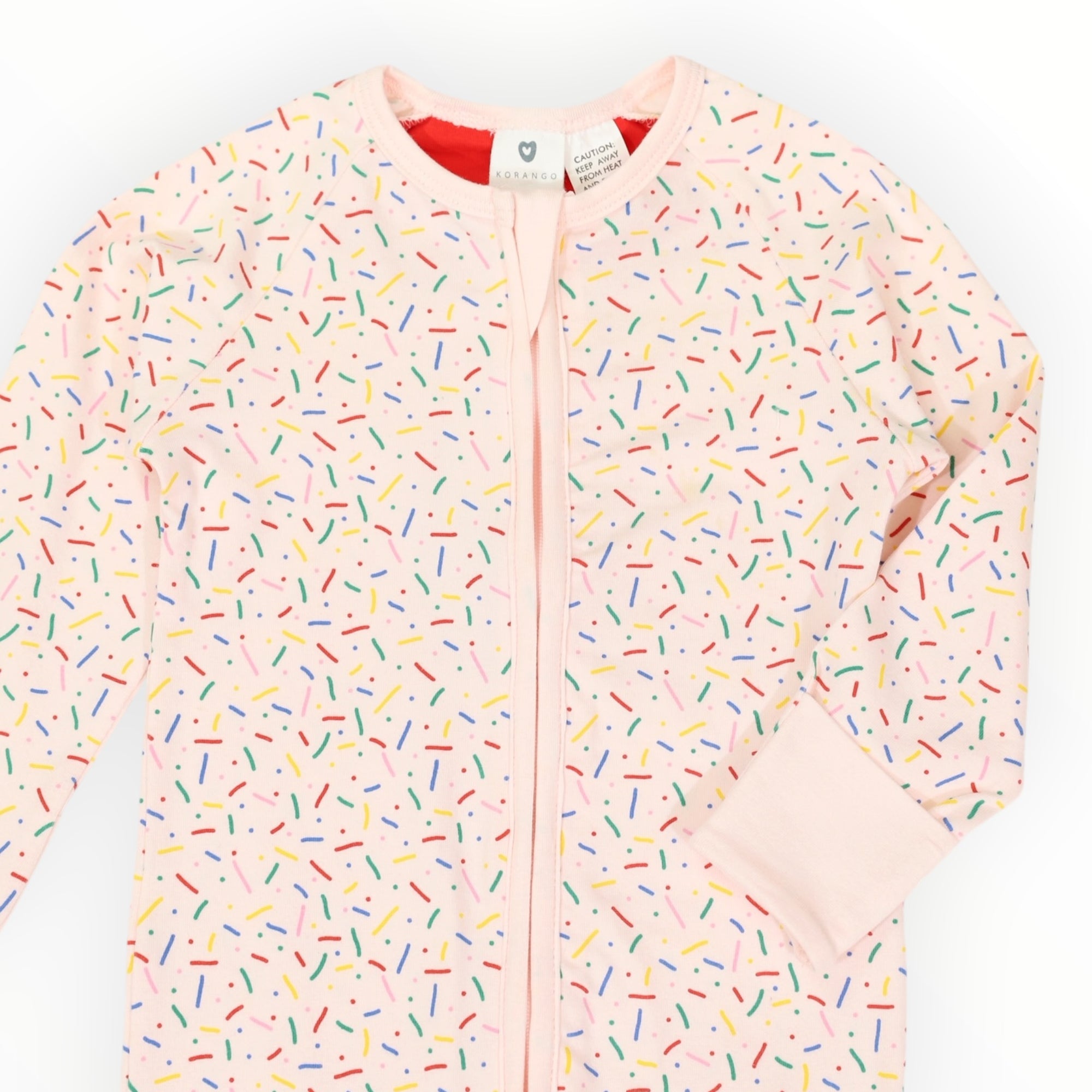 Sprinkles Zip Cotton Romper Pink