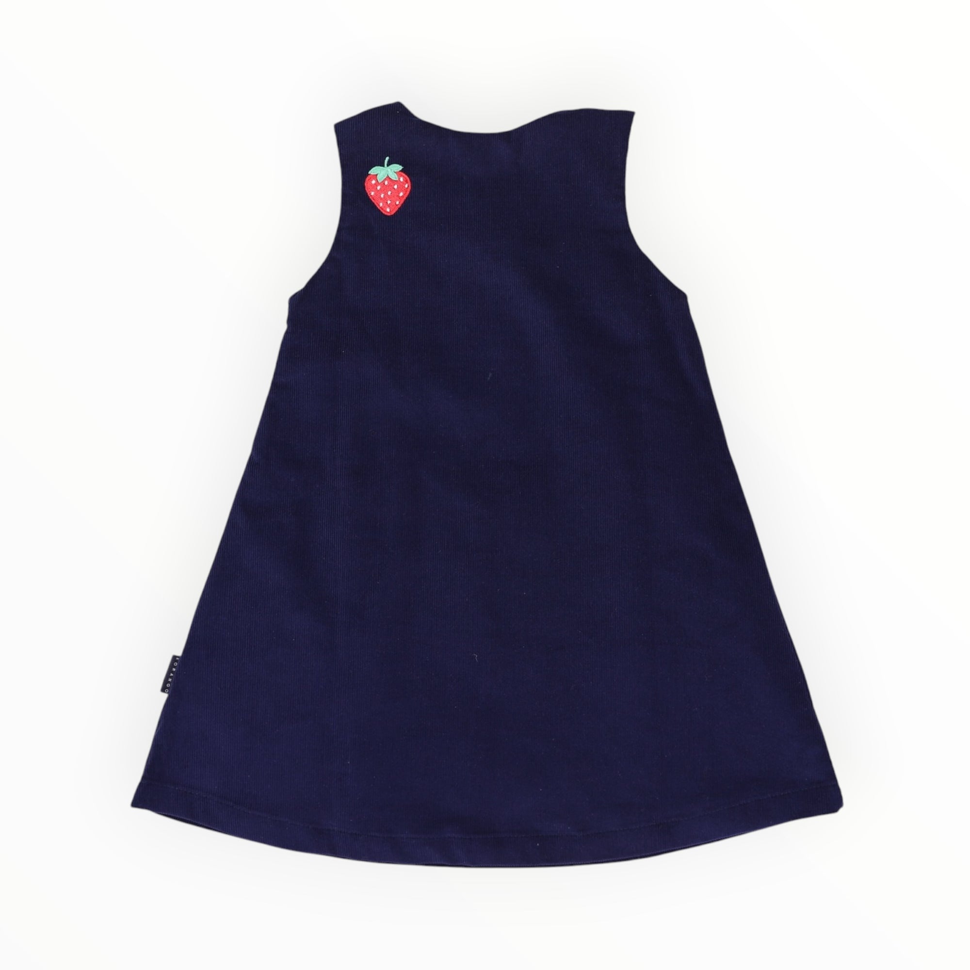 Strawberry Appliqued Cord Dress Navy